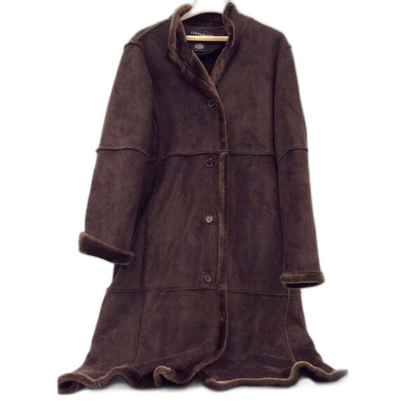 Centigrade Outerwear Brown Faux Suede Vintage Penny Lane Style  Coat - Picture 1 of 5